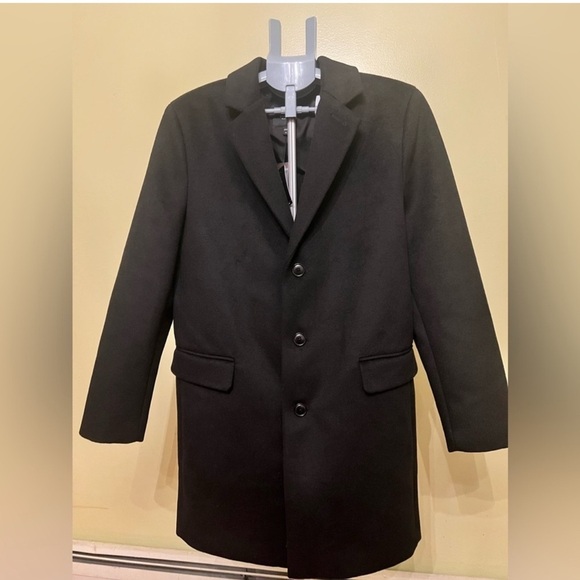Express Brand New Men's Black Wool-Blend
Overcoat. Size Medium - Picture 6 of 16